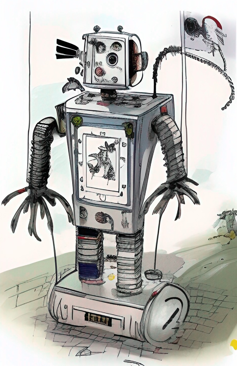 cartoon robot that looks like speedy the email automation robot